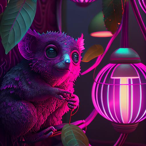 IKEA Guide with Libra Fuchsia Buff Tarsier, Intricate Surface Detail Design, Preppy Theme, Lyoluminescence Paste Material, Nightclub Lighting, Painted By Affadi --seed 2466 --upbeta