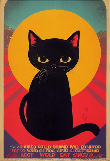 Igby Cat Takes on World, vintage hand painted movie poster from philippines, text 