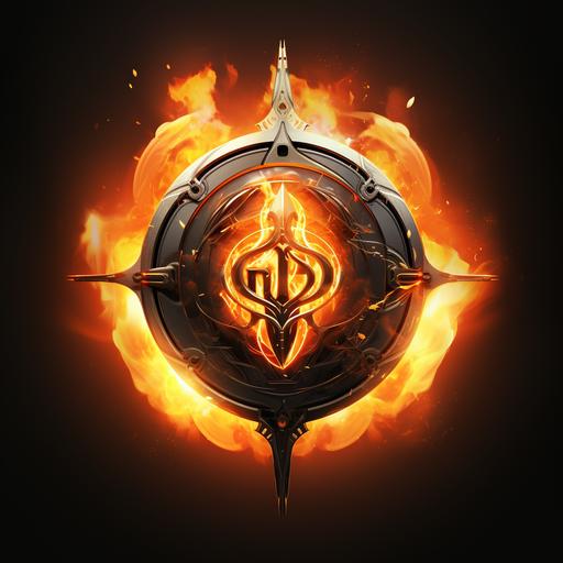 Ignited destiny logo, with fire streaming, super realistic super futuristic