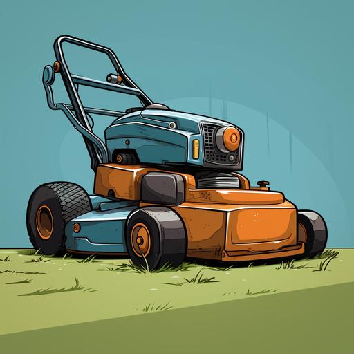 Illustration lawn mower, cartoon