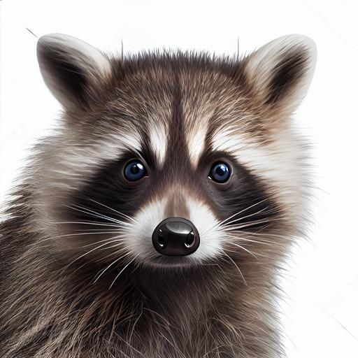 Image of cute funny raccoon, close-up, isolated on white background. on a white background, hyper realistic, super detailed --s 1000 --q 2 --v 4 --s 20000 --v 4 --q 2 --upbeta --v 3 --upbeta --v 3 --upbeta --v 3 --upbeta --v 3 --upbeta --v 3 --upbeta --v 3 --upbeta --v 3 --upbeta --v 3 --upbeta --v 3 --upbeta --v 3
