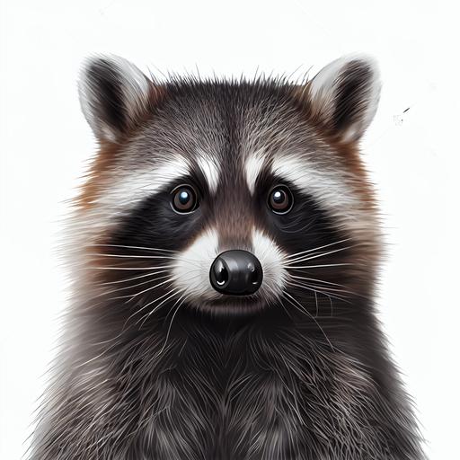 Image of cute funny raccoon, close-up, isolated on white background. on a white background, hyper realistic, super detailed --s 1000 --q 2 --v 4 --s 20000 --v 4 --q 2 --upbeta --v 3 --upbeta --v 3 --upbeta --v 3 --upbeta --v 3 --upbeta --v 3 --upbeta --v 3 --upbeta --v 3 --upbeta --v 3 --upbeta --v 3 --upbeta --v 3