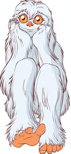 Imagine a captivating collection of illustrations that bring to life a Yeti, each piece drawing inspiration from diverse artistic influences to create a multifaceted portrayal of this mythical creature. 1.Anime-Inspired Yeti