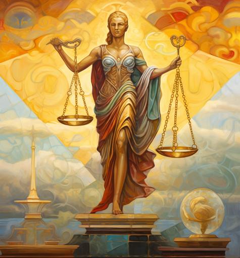 Imagine a captivating scene where the essence of this verse comes to life: In the foreground, there's a figure representing you, a friend of God, standing upright and strong. You're surrounded by symbols of justice, kindness, and humility. To your left, justice is depicted as a pair of balanced scales, held by unseen hands. They perfectly level, representing fairness and impartiality. On your right, there's an outstretched hand, offering a helping gesture, symbolizing kindness and mercy. It reaches out to those in need, embodying compassion. Above you, a radiant figure bathed in soft light represents God. His presence is a gentle reminder of His guidance and the call to walk humbly with Him. As you stand at the center of this visual narrative, you're a beacon of goodness, with justice and kindness on either side, and the divine presence above. Together, these elements illustrate the verse's profound message: that goodness is found in the balance of justice and kindness, all while walking humbly with God. This artwork conveys the idea that, guided by the principles of justice and kindness and in humble communion with God, we can truly embody what is truly good. parchment paper color style image --ar 1290:1398 --v 5.1