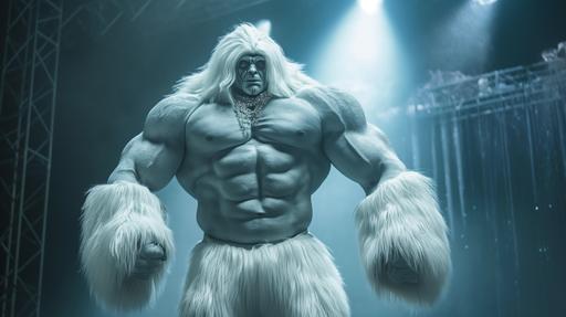 Imagine an anthropomorphic, furry humanoid Yeti taking part in a bodybuilding competition. This Yeti combines the mythical and the muscular in a spectacular way. Physique: