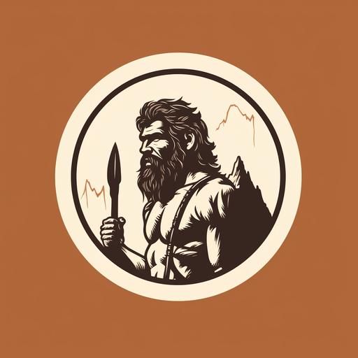 Imagine/ can you create a logo with a caveman vibe that has crossed arrow to represent friendship the brand name is called caveman tribe - make the logo a bit rugged, earth toned, the audience will be for ages 35-70 years old. Please make the logo design with line art like that in cave drawings and traditional cave art. Very minimal
