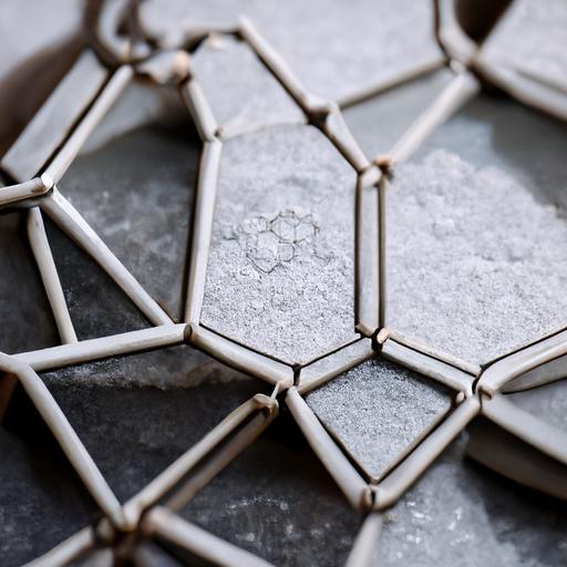 minimal, white background, wire hexagons, wire tiangels, hexagon and triangels are joined by wire line, 3d render