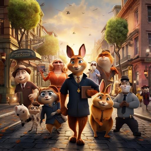 In a bustling city inhabited by anthropomorphic animals, a sloth, a fox, and a bunny team up to solve a mystery.