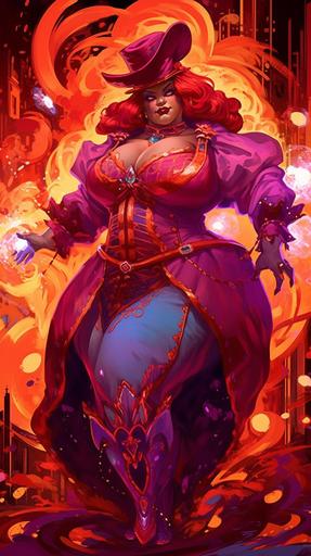 In style of Ori Gherst, baroque extravagance, Muscular, Fat, Big Belly, Thick, feminine, attractive, chubby, Evil, devil, demon, goddess, chubby and attractive jessica rabbit in neon victorian futuristic cowgirl uniform with a pudgy, cybernetic enhancements Full body view, digital painting, 8k --s 750 --v 5.1 --ar 9:16