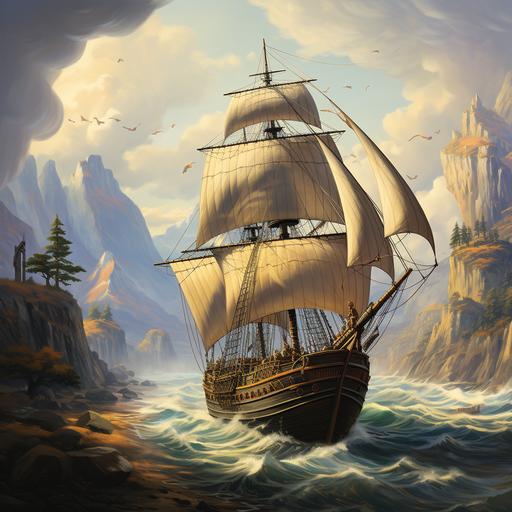 In the realm of hyper - realism, And the journey will begin! Sails in the wind! Helmsman in search of teaching and the 4 children in search of adventure will embark on a journey of Teachings --s 750