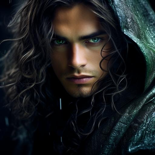 In the realm of mystic enchantments and arcane secrets, there stands a powerful figure, a young Caucasian man of wisdom and mystique. With raven-brown hair cascading down to his shoulders like a cascade of night, his visage is framed by a tangle of untamed locks. His piercing, emerald-green eyes shimmer with a profound knowledge of the arcane, holding the secrets of worlds beyond the mortal plane. Drifting through the ether in an ornate robe of obsidian, he is a master of the dark arts. The robe, richly embroidered with ancient runes of gold and silver, dances with an otherworldly luminescence when touched by the dimmest of light. It is both a testament to his mastery and a foreboding shroud of the unknown. Adorned in this regal attire, he wields power beyond measure, a conjurer of mysteries and a sentinel of the mystic arts.
