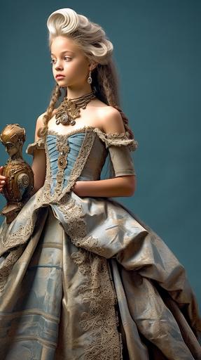 In the style of Frank Frazetta, smoke and mirrors a tween Western granddaughter and her 55yo grandma.intricate Victorian-era ball gown and accessories.muted color of Dark amber and ice blue.waist-above shot, backhead, profile --chaos 5 --ar 9:16 --v 5.1