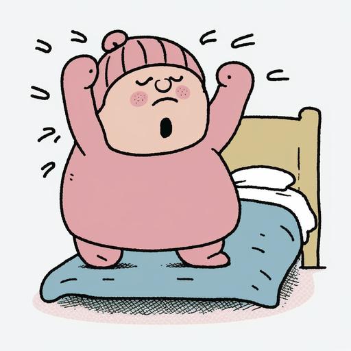 In this cartoon character illustration, there is a cute character who is not very tall but has round cheeks and is slightly overweight. His eyes are very large, with thick eyelashes, giving him a very lively appearance. He wears a pink sleep cap and comfortable pajamas. In the picture, this person seems to have just gotten out of bed and is stretching his body. His mouth is slightly open, as if he is shouting something. In his mind, there seems to be only one thought - to lose weight! He vigorously swings his fists, as if indicating to himself that he needs to make a resolution to start losing weight. The entire image is very cute, making people want to cheer him on and help him achieve his weight loss goals. Was this response better or worse? Better Worse Same