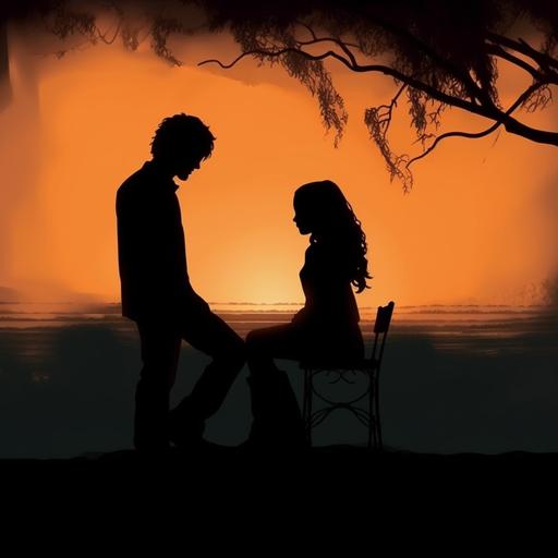 Lover's silhouettes. Sad. Wistful. Yearning.