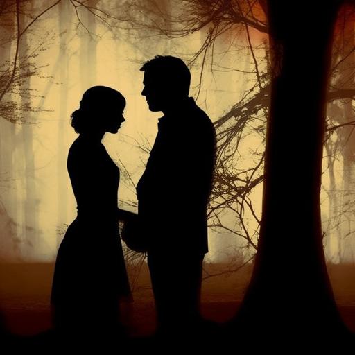 Lover's silhouettes. Sad. Wistful. Yearning.