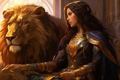 Ishtar, the goddess, with beauty untamed, Desired the king, her passions inflamed. She offered her love, her hand, her throne, But Gilgamesh refused, to stand alone. --ar 3:2 --v 5.2