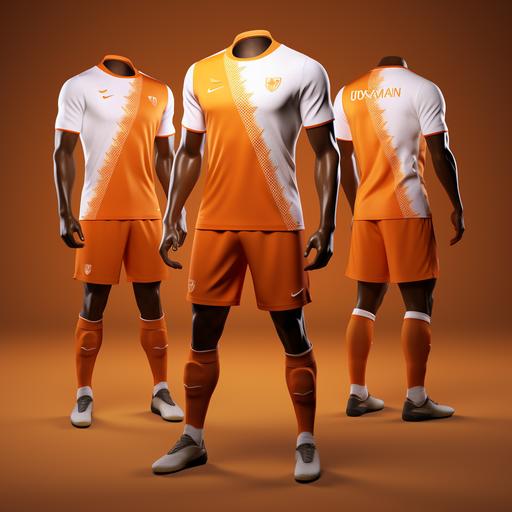 Ivoirian football team win the football world cup. Orange and white jersey
