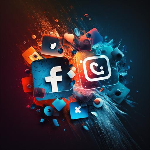 cover picture about social media marketing with facebook and instagram logos in it
