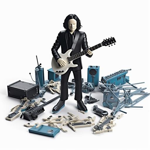 Jack White, 3D Action Figure, Packaged as a toy, multiple guitars included, shirts included, cassette tape included