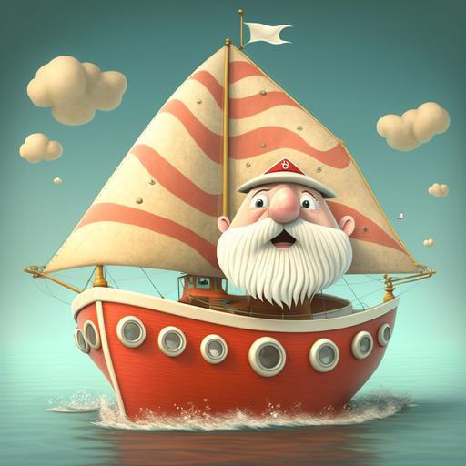 James the jolly sailboat, children's cartoon character --v 4