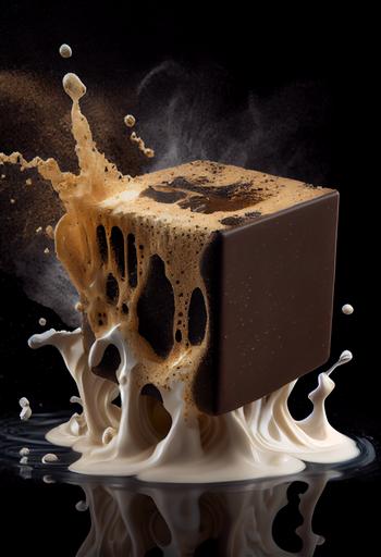 vantablack coffee, brown sugar cube, splash of cream --ar 2:3 --v 4 --upbeta