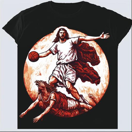 Jesus Crossing Up The Devil - baseketball