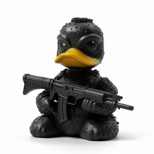 trendy rubber duck, black ops, friendly little warrior duck, 3d, excapeism --v 5 --s 750