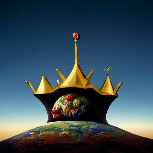 jesters crown on top of earth