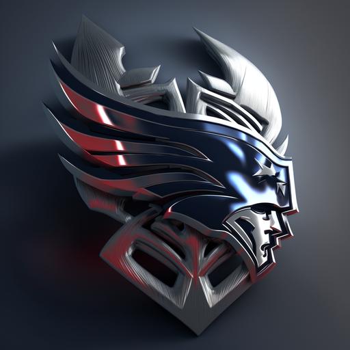 NFL New England Patriots Logo::1 Futuristic, Metal, photorealistic, photo real, realistic, unity engine, 8k, HD,