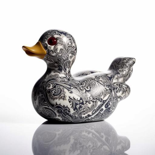 ceramic trendy rubber duck with a damask pattern --s 750