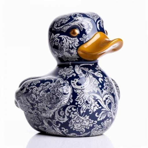 ceramic trendy rubber duck with a damask pattern --s 750