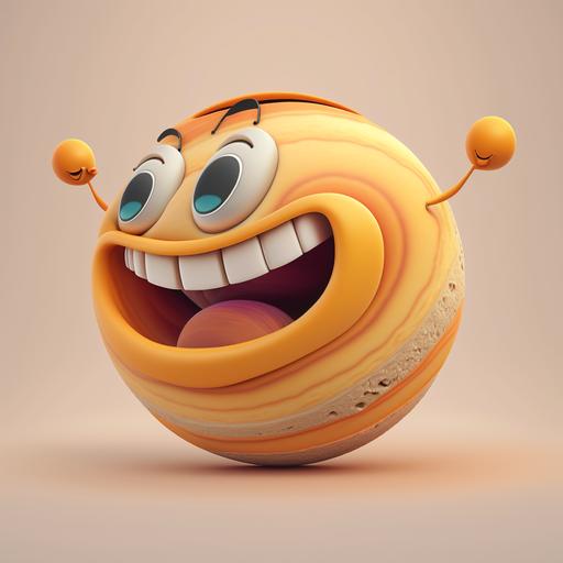 Jupiter cartoon character happy 4k cell shaded