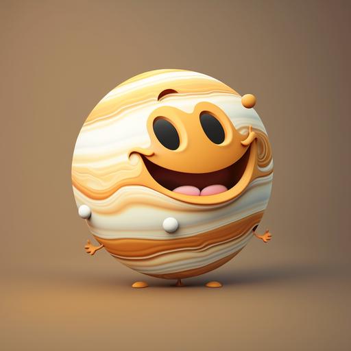 Jupiter cartoon character happy 4k cell shaded