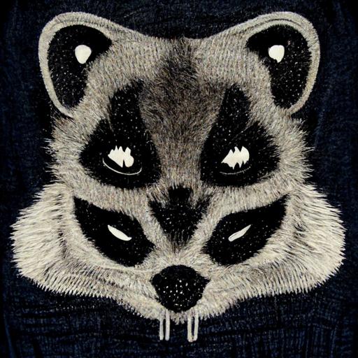 Raccoon print on hoodie