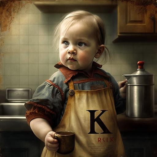 K is for Kitchen Worker, CUTE, BABY