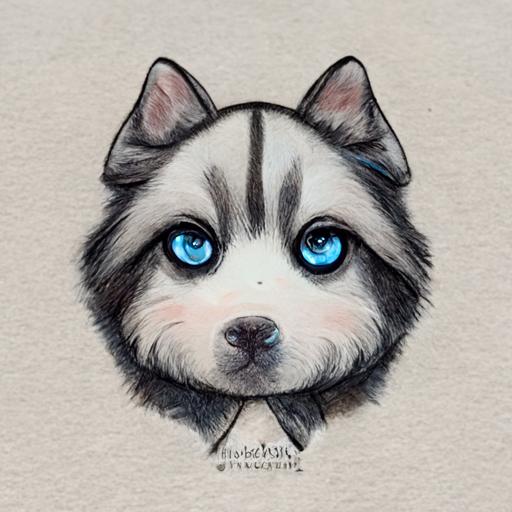 husky siberian blue eyes instagram cartoon logo pastel natural tree black grey