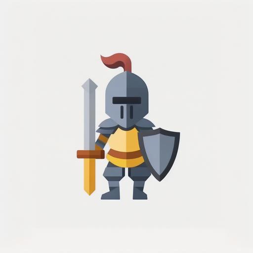 knight emoji, armor, white background, flat, logo style, icon --s 250 --q 2 --v 4