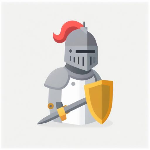 knight emoji, armor, white background, flat, logo style, icon --s 250 --q 2 --v 4