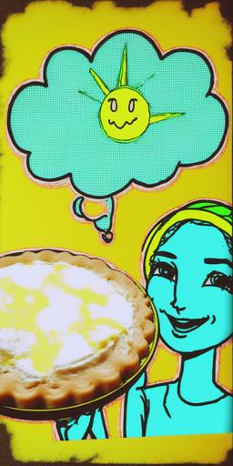 Kawaii cartoon lemon meringue pie 🥧. Surrealist pop art. 1970s. Photographic collage. Double exposure. Mixed media. Oil paint. Pointillism. 4CP. Graph paper. Thought bubble. Felt tip cartoon sketch. Neon highlighter. Ballpoint pen. π     --ar 1:2 --chaos 75