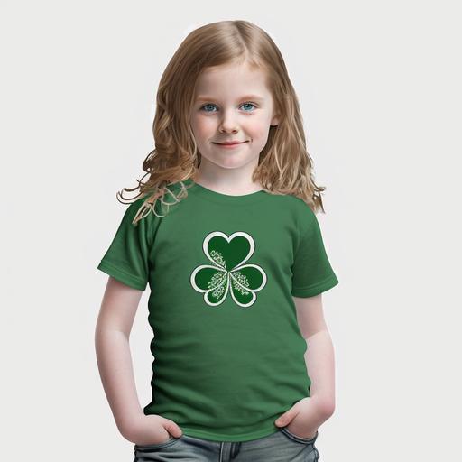Kids Girls Heart St Patricks Day Shamrock Irish Toddler logo only