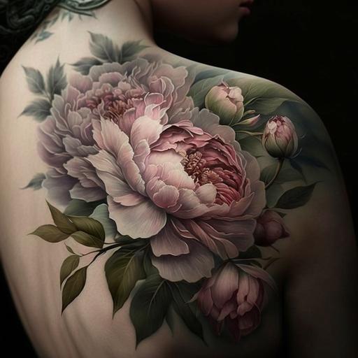 peony flower tattoo design
