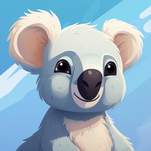 Koala bear, cartoon, profile, in the style of pixtar animation