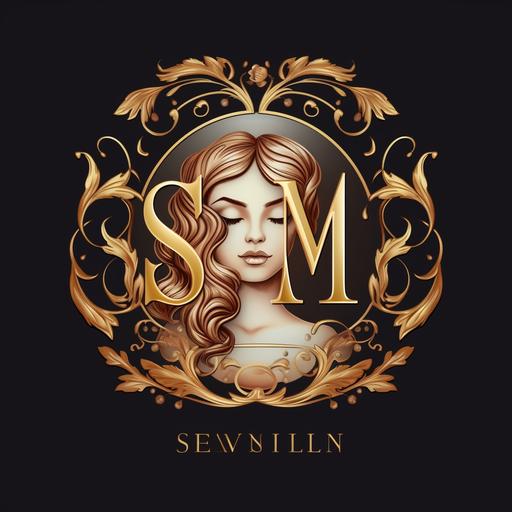 SM logo for luxury hair & beauty salon: text SM