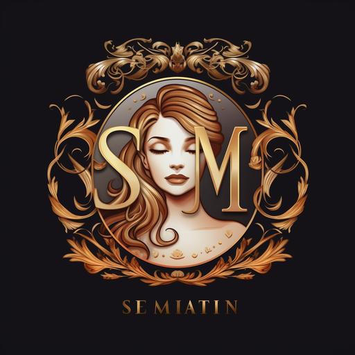 SM logo for luxury hair & beauty salon: text SM