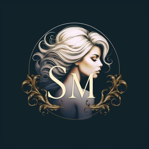 SM logo for luxury hair salon brand: text SM HairStyles