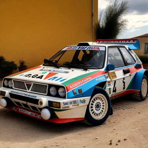 Lancia delta oz wheels White wheels rally sand africana lot od dust safari racing head Light on fog Light on martini racing colors