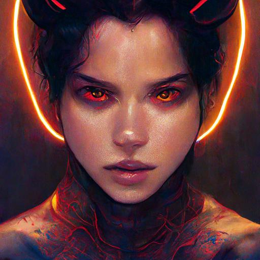 The Gemini Devil, Face, Facial Structure, intricate, highly detailed, music cover album, comics page, realistic shaded, realistic shaded lighting poster, digital painting, hyperrealistic, artstation, concept art, smooth, sharp focus, illustration, 8K, drew by artgerm, wlop, Cinematic lighting, cinematic still, Artstation, Concept ART, Character concept Poster, low angle profile view, 8 k, portrait,   f5.6   85mm   extremely detailed   ultra-realistic   cinematic lighting   4k   hd   octane render