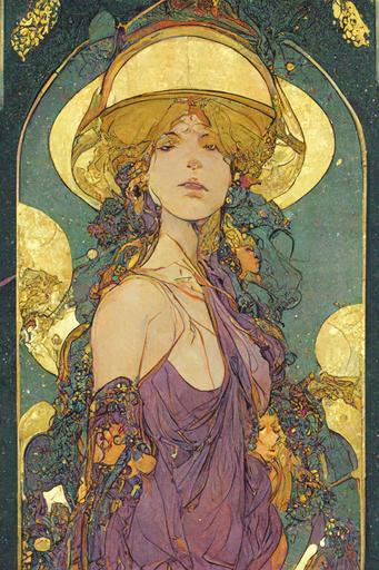 Libra's Scale, tarot card style, intricate details, comic book art, cel-shaded, 325 gsm card stock, extravagant, alphonse mucha, moebius, krenz cushart --ar 13:19 --no letters or words