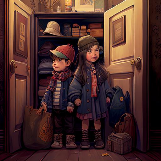 Lily and Max discover an old hidden door in their cluttered closet
