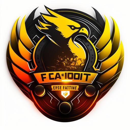 Logo equipe esport foot , format PNG , phoenix noir et jaune , ballon de foot , 3d , 8k , high quality , avec ecrit 